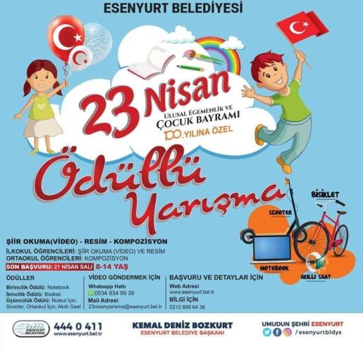 ESENYURT BELEDİYESİ’NDEN ÇOCUKLAR İÇİN 23 NİSAN’A ÖZEL YARIŞMA