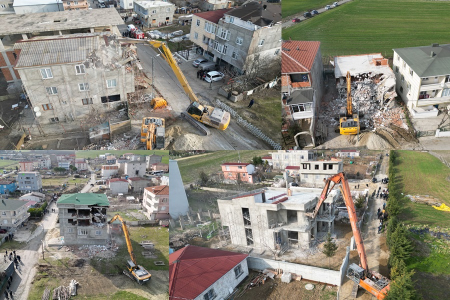 32 KAÇAK YAPI BELEDİYE EKİPLERİ TARAFINDAN YIKILDI