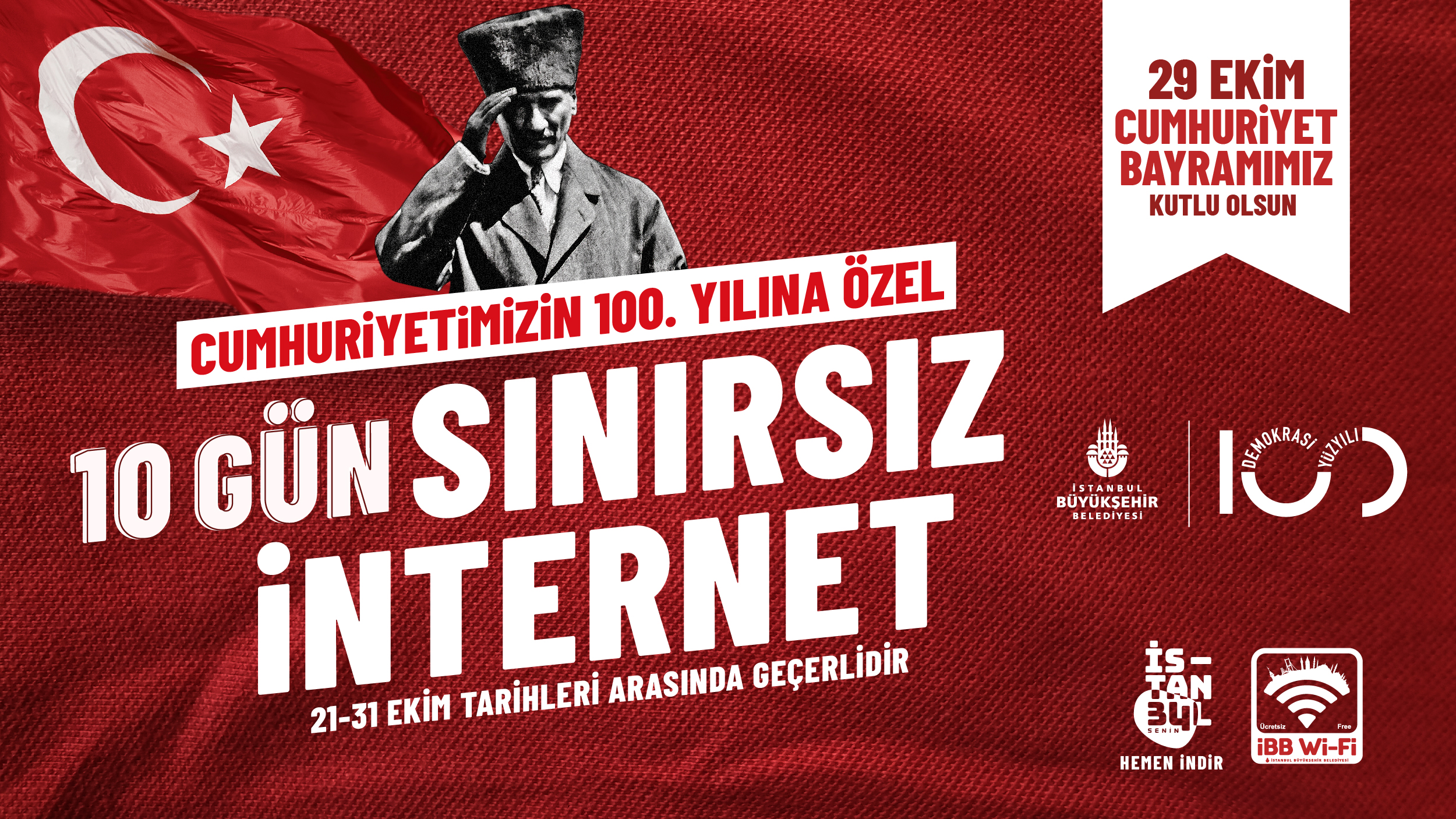 İBB’DEN 100. YILA ÖZEL SINIRSIZ İNTERNET