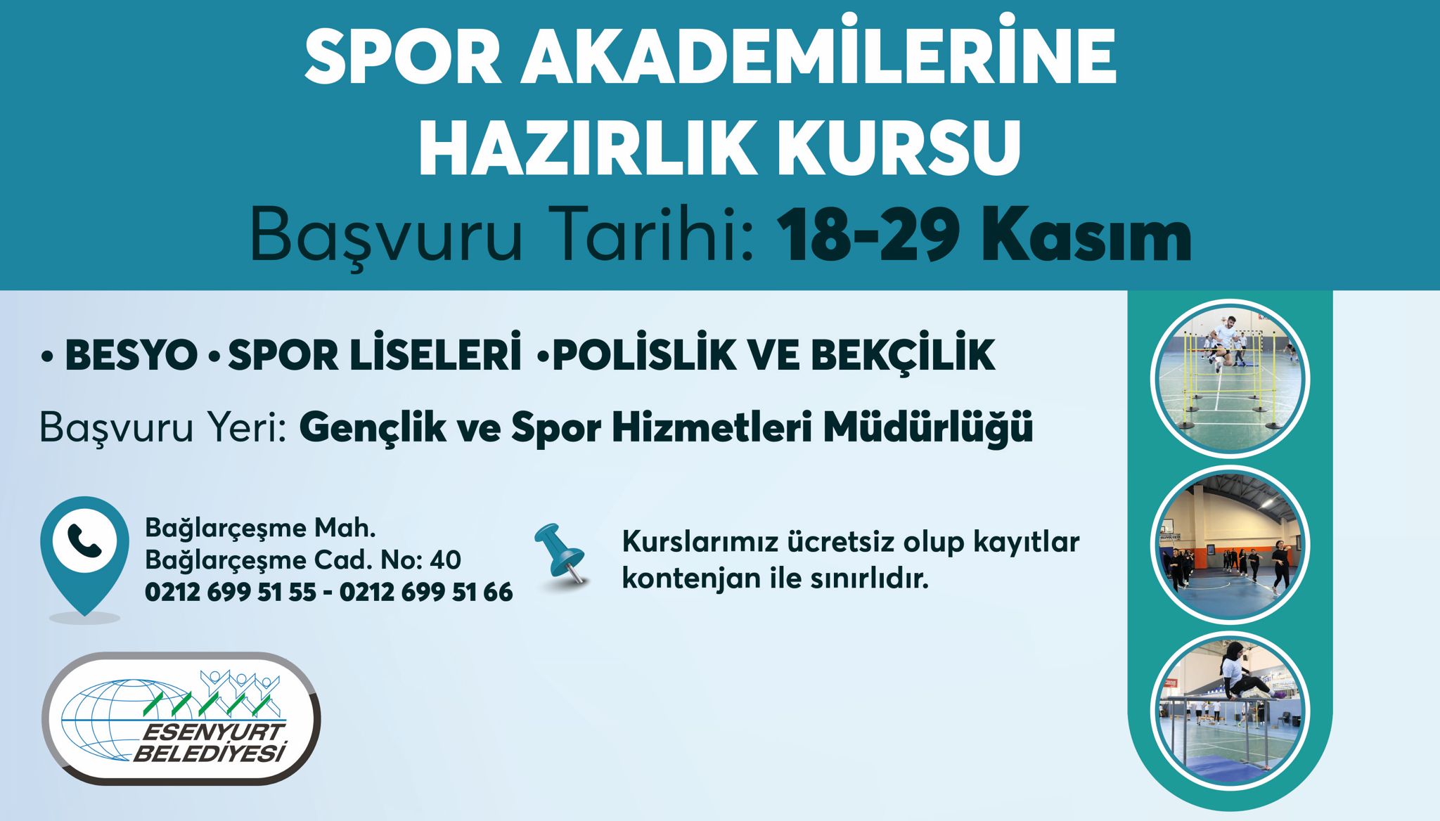 ESENYURT BELEDİYESİ SPOR AKADEMİSİ KAYITLARI BAŞLIYOR