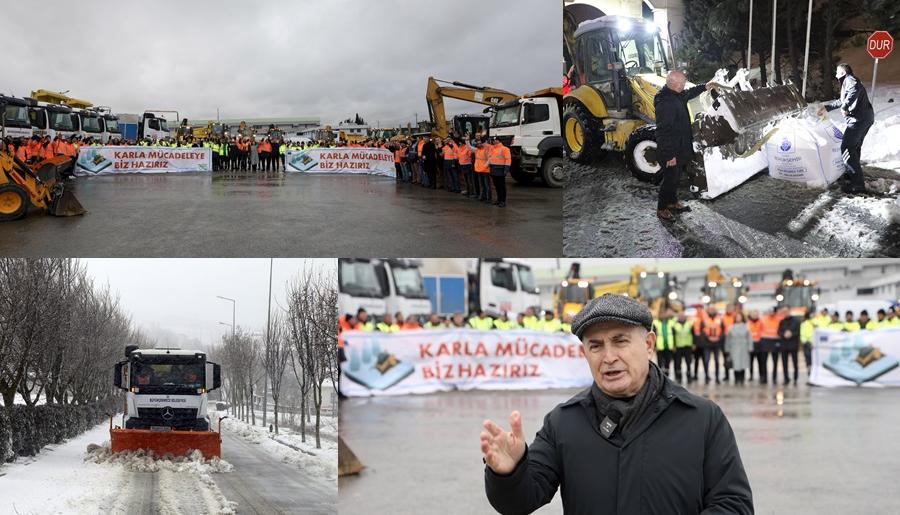 BÜYÜKÇEKMECE BELEDİYESİ KARLA MÜCADELEYİ 24 SAAT ESASIYLA SÜRDÜRÜYOR