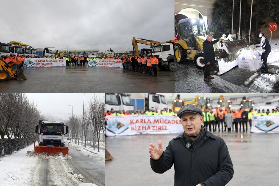 BÜYÜKÇEKMECE BELEDİYESİ KARLA MÜCADELEYİ 24 SAAT ESASIYLA SÜRDÜRÜYOR